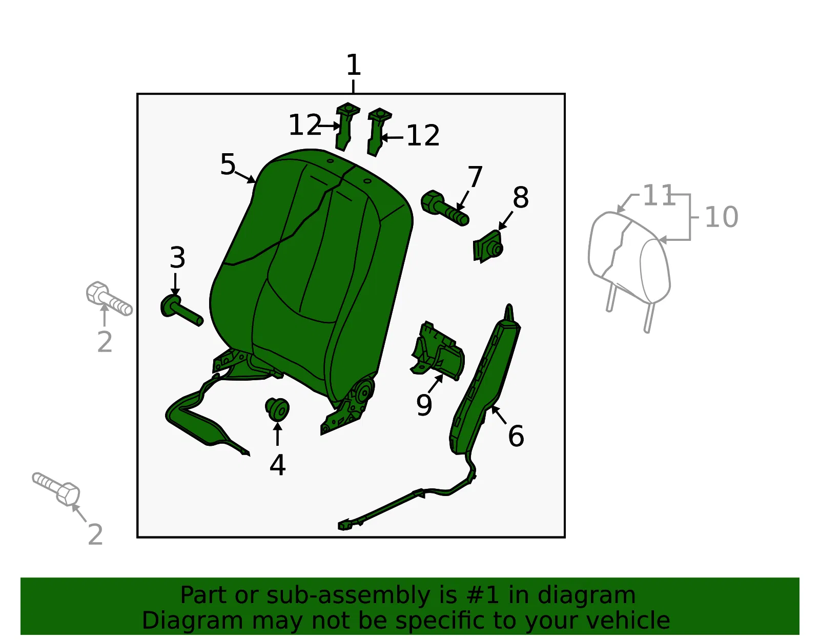 Seat Back Assembly - Mazda (gs3l8818030) - view 2