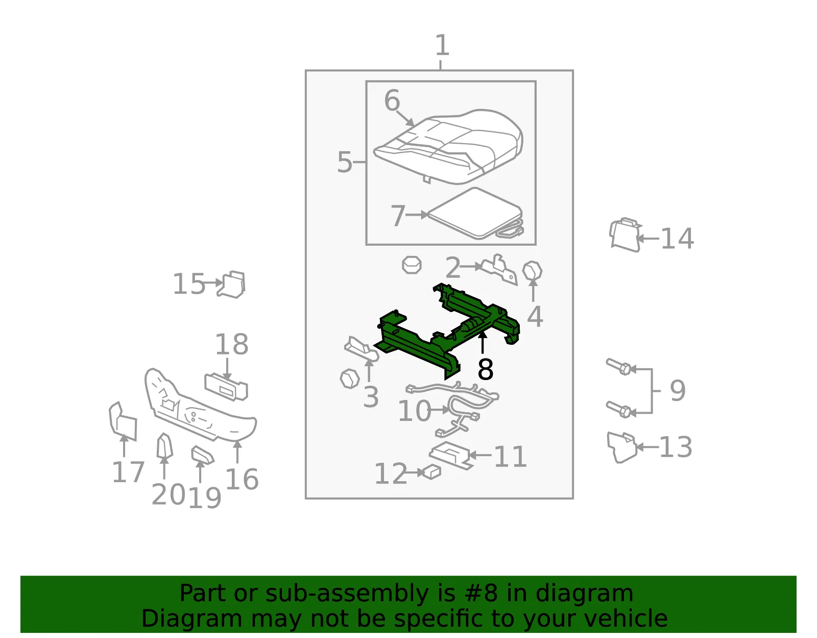 Seat Adjuster - Mazda (gs3l88a00a) - view 2