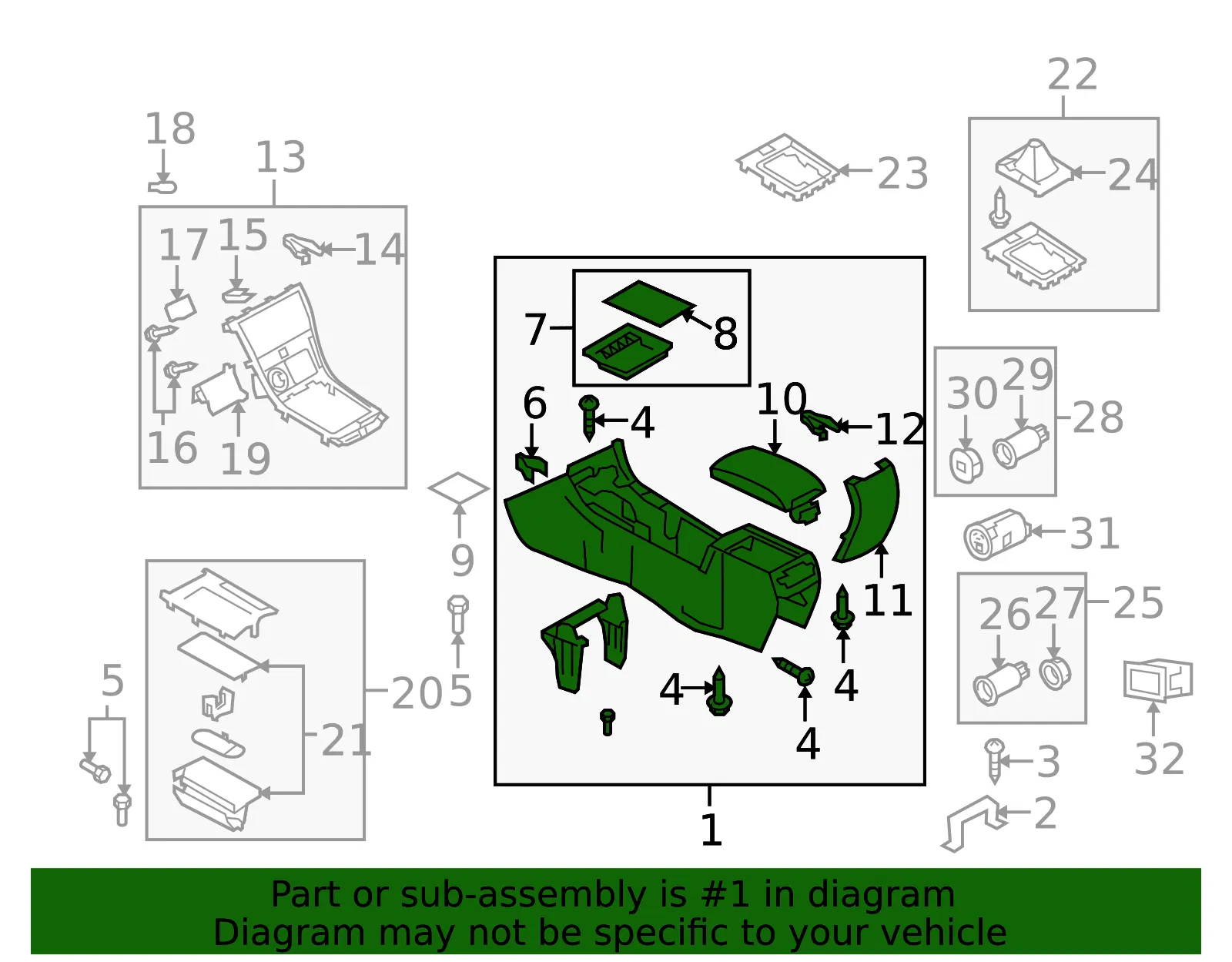 Console Assembly - Mazda (gs3m64420k74) - view 2