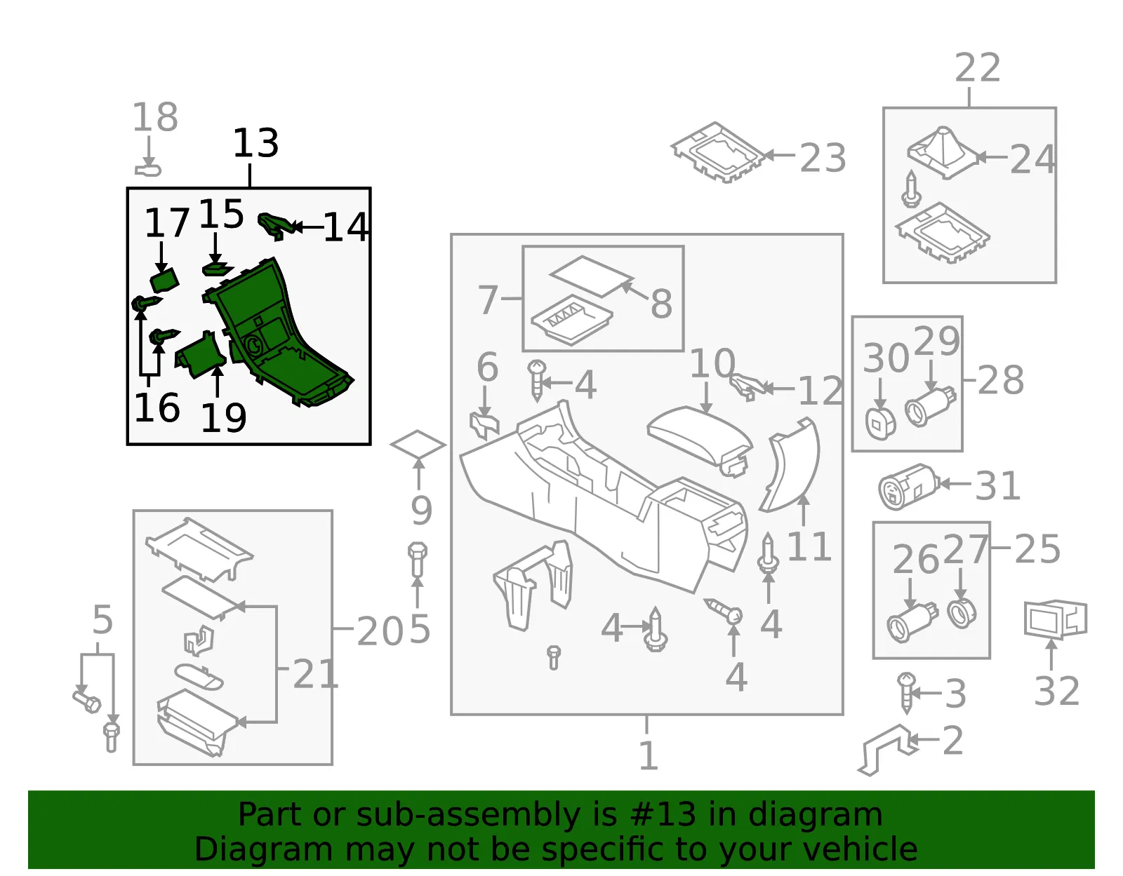 Console Panel - Mazda (gs3p64340g02) - view 2