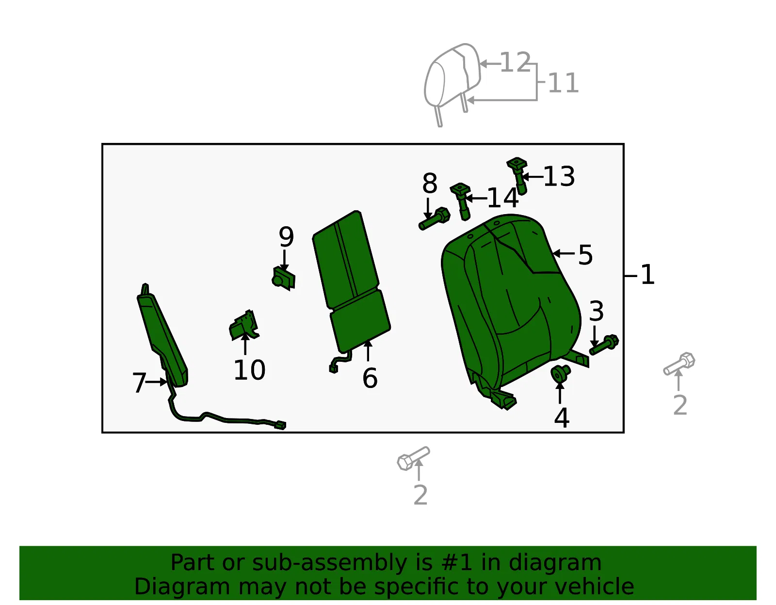 Seat Back Assembly - Mazda (gs4m88130a02) - view 2