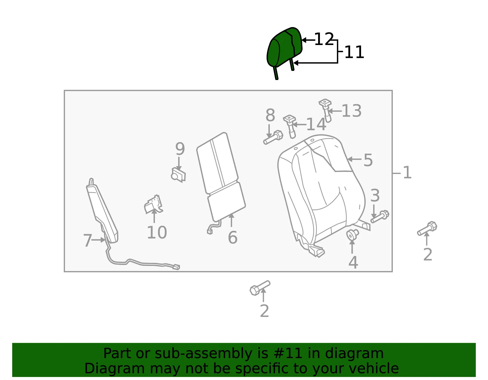 Headrest - Mazda (gs4m88140a02) - view 2