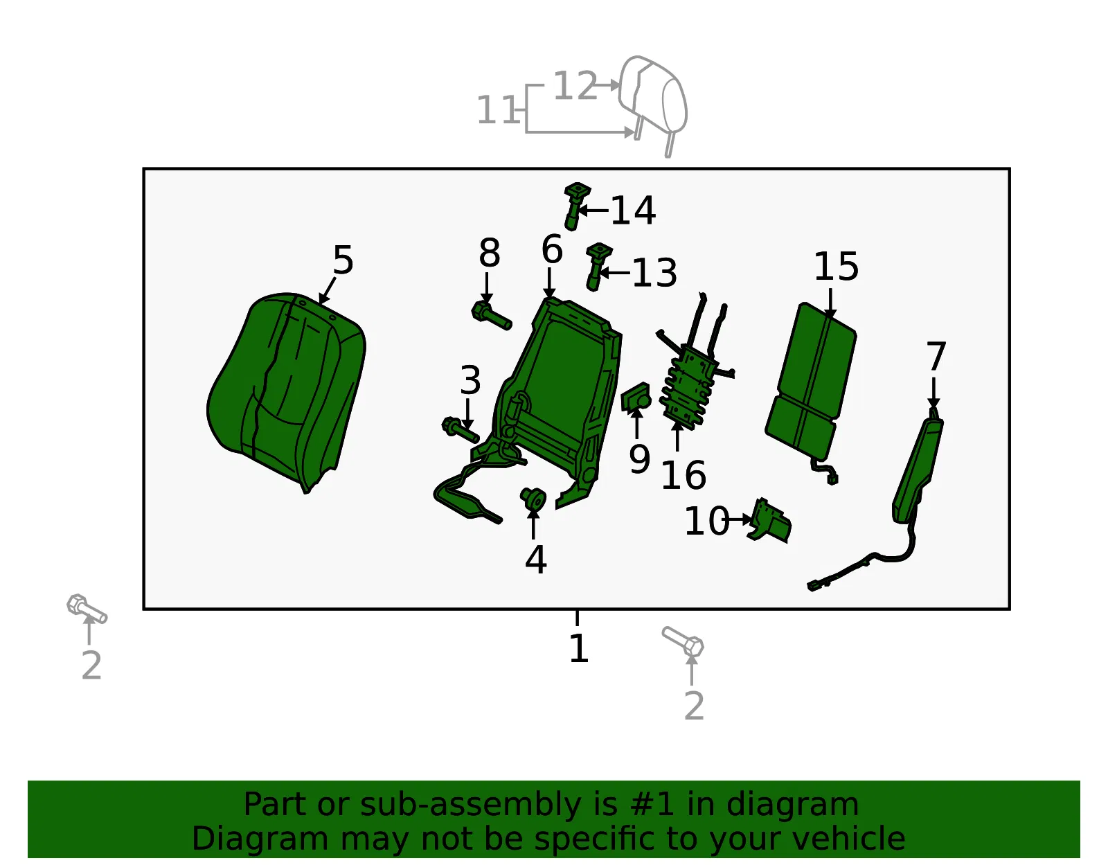 Seat Back Assembly - Mazda (gs4m88180a02) - view 2