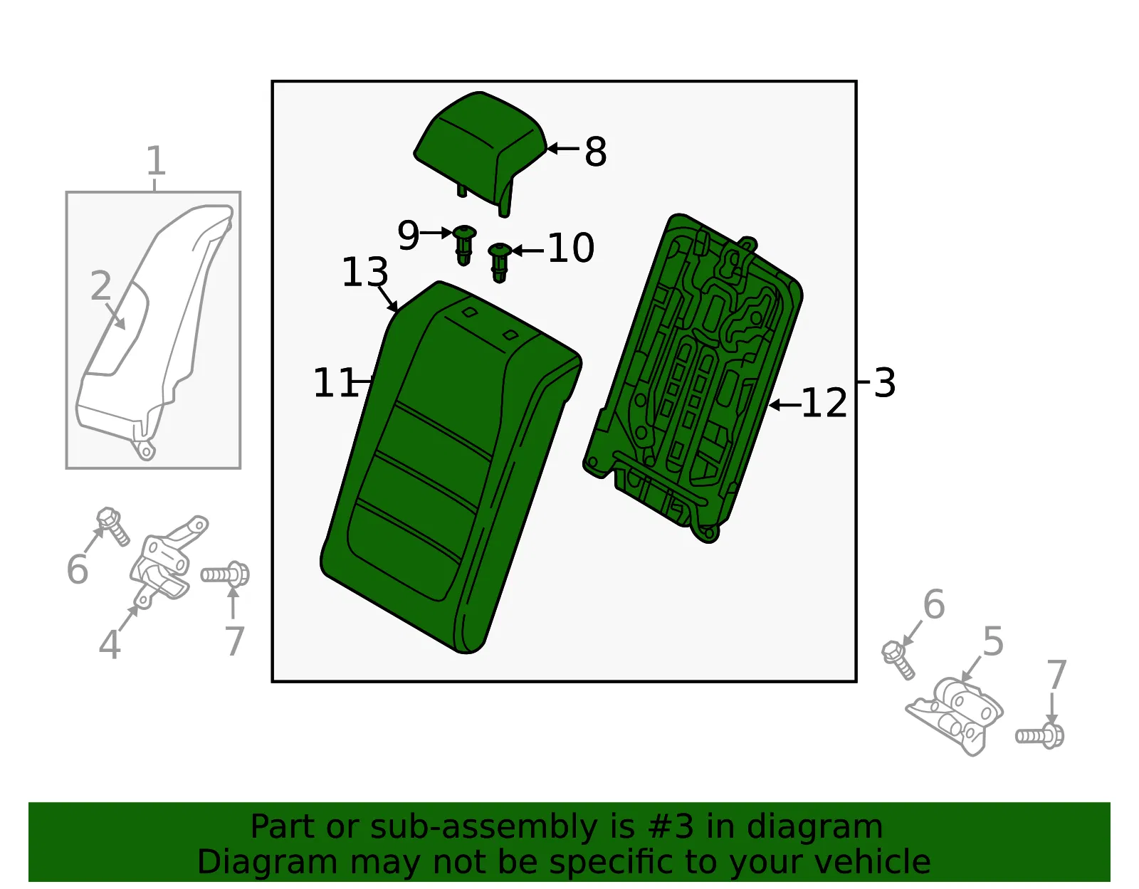Seat Back Assembly - Mazda (gsv25740039) - view 2