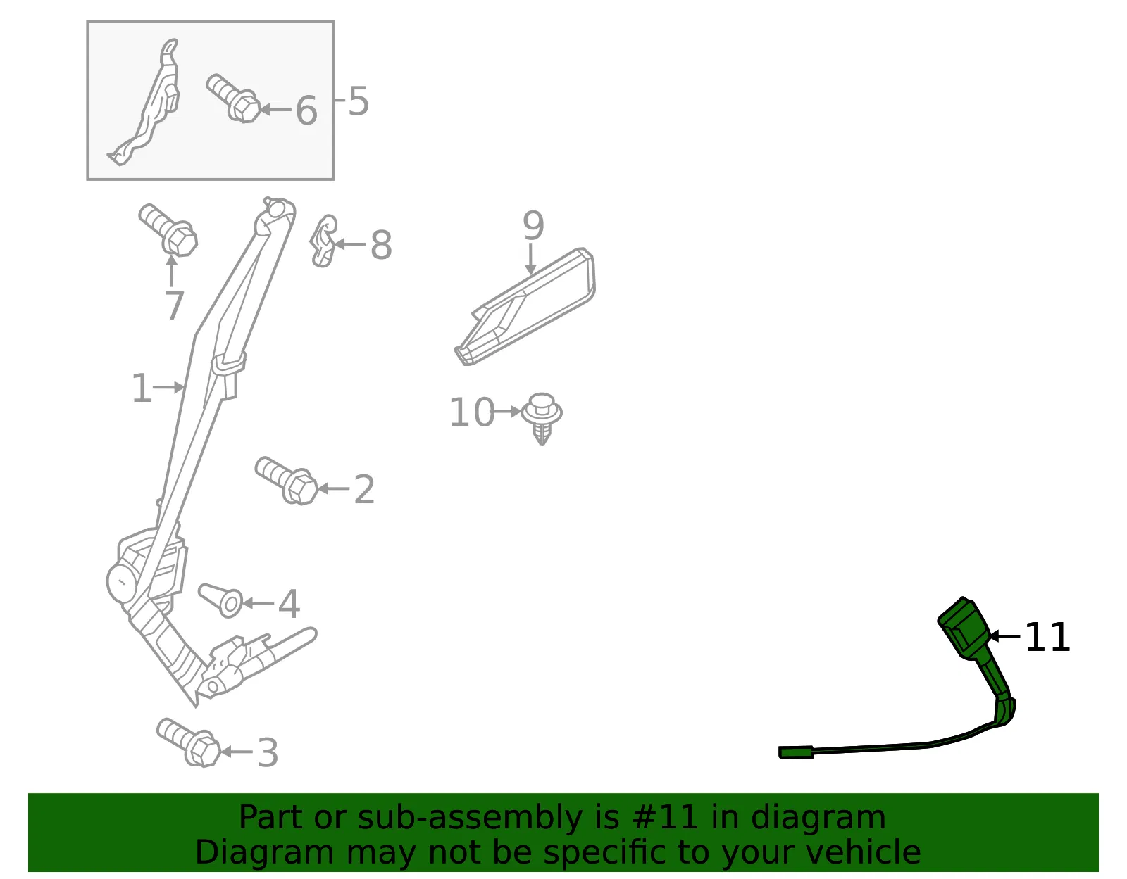 Seat Belt Receptacle - Mazda (gsy757680a) - view 2