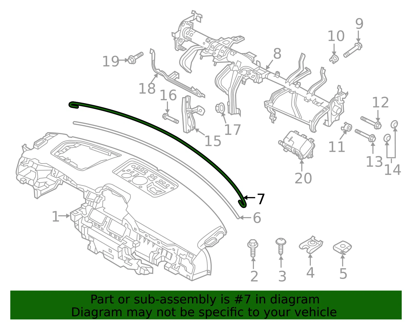 Instrument Panel Cushion - Mazda (k12355161a) - view 2