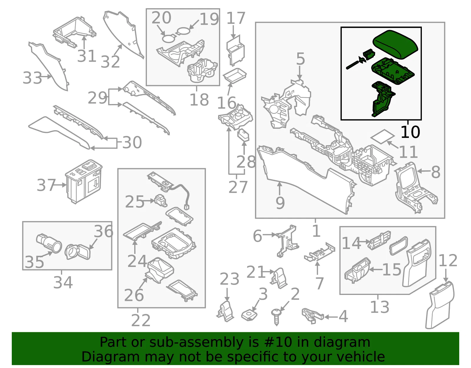 Armrest Assembly - Mazda (k1236445002) - view 2