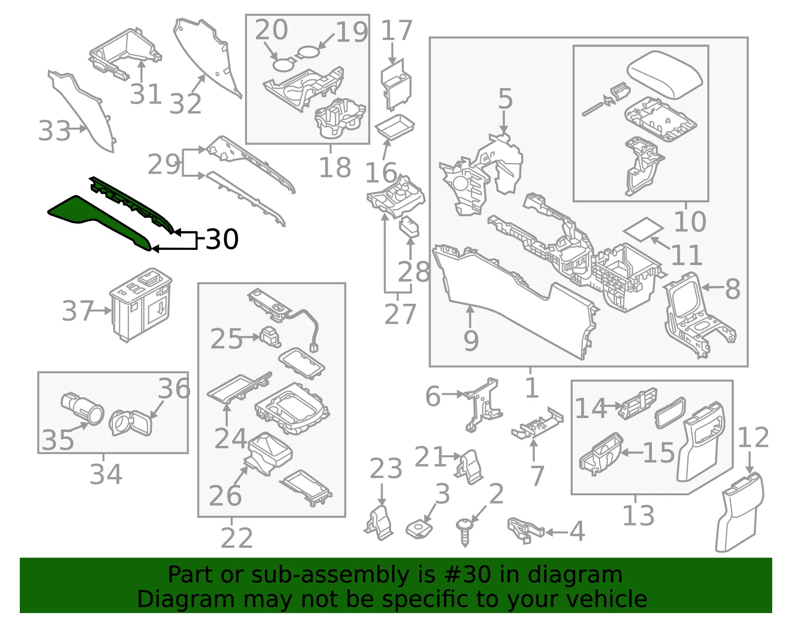 Console Trim Panel - Mazda (k1236448xa02) - view 2