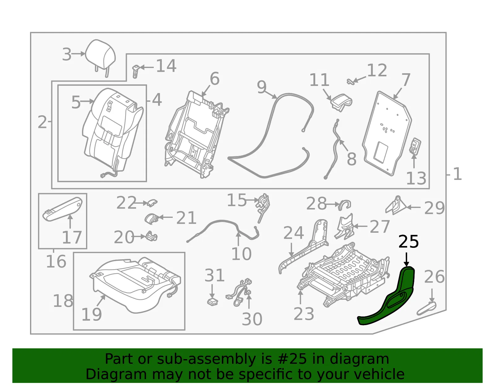 Seat Trim Panel - Mazda (k131882gy3a) - view 2
