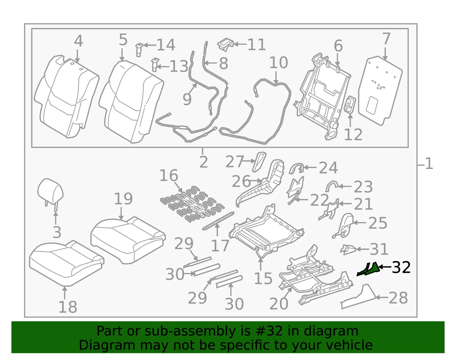 Seat Track Cover - Mazda (k132882n32a) - view 2