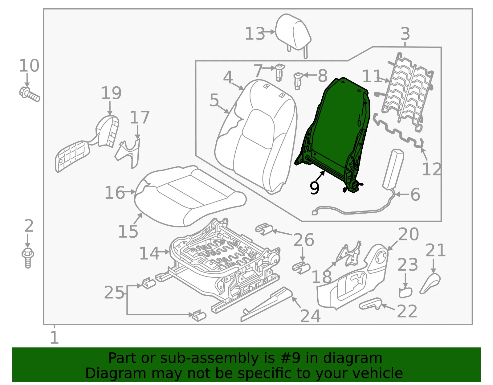 Seat Back Frame - Mazda (ka0g8868x) - view 2