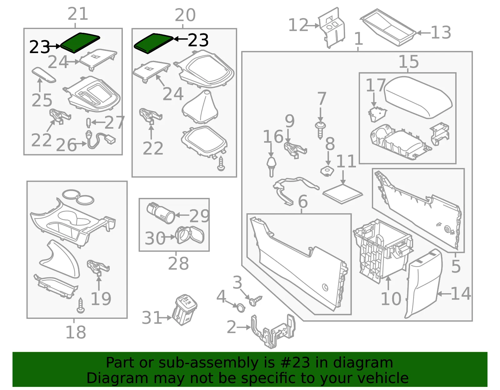 Console Trim Panel - Mazda (ka0h64449) - view 2