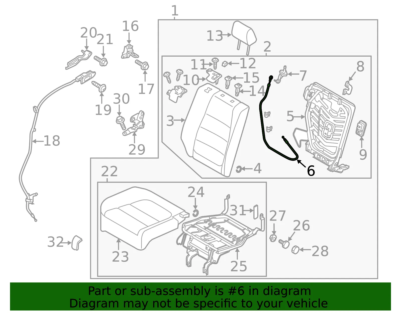 Folding Seat Release Cable - Mazda (ka0h88439) - view 2