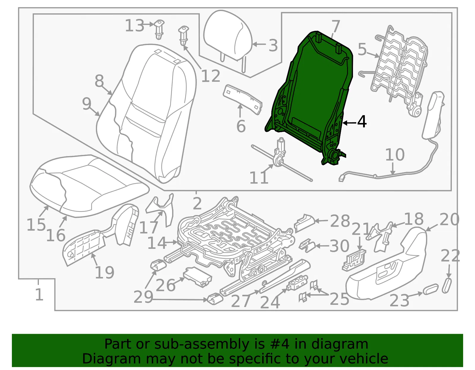 Seat Back Frame - Mazda (ka0m8868x) - view 2