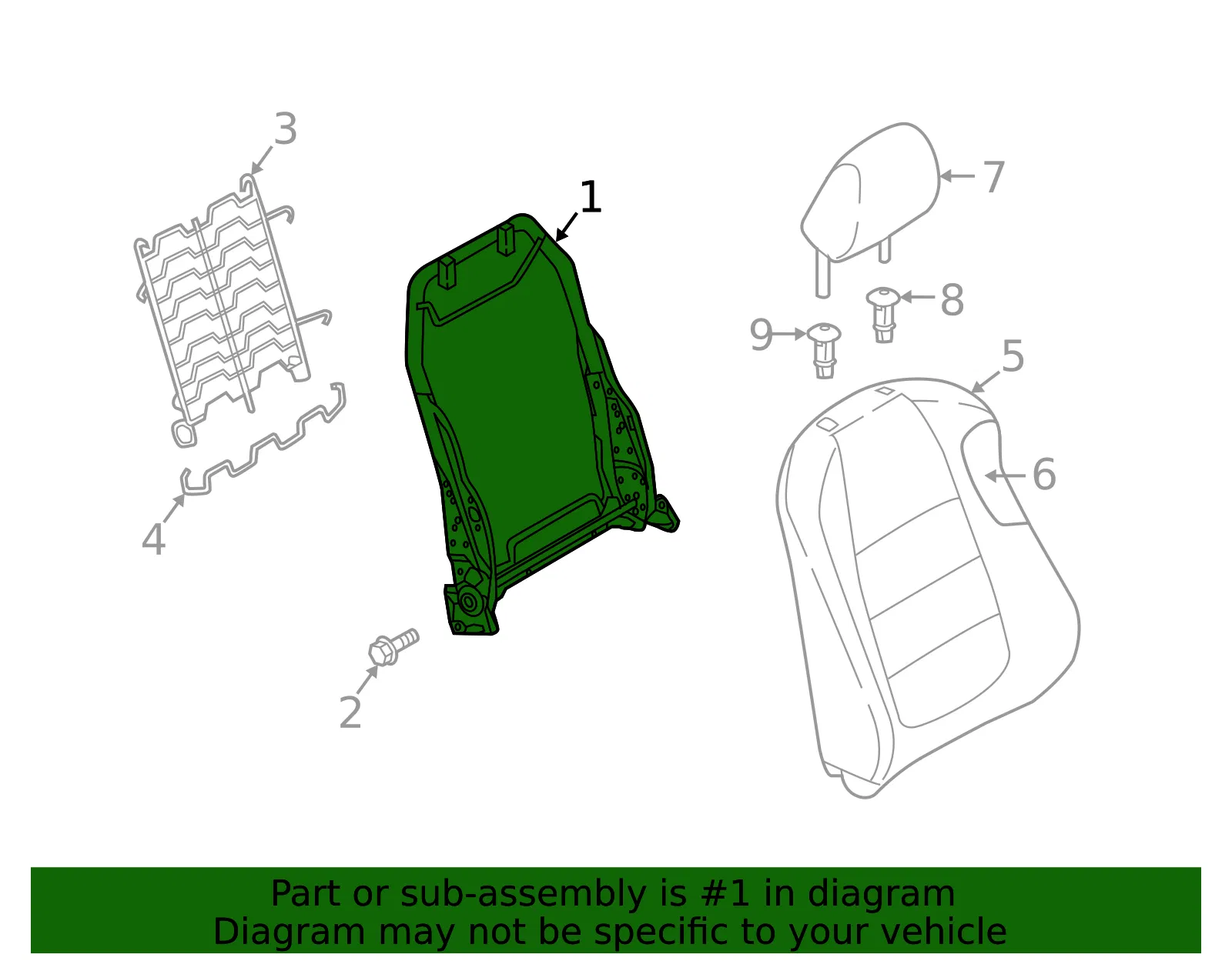 Seat Back Frame - Mazda (ka0n8863x) - view 2
