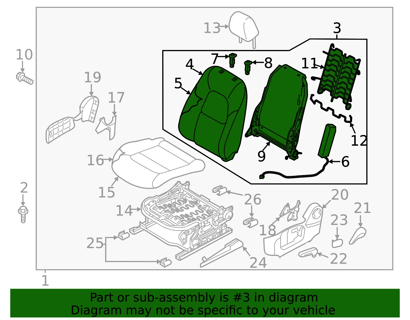 Seat Back Assembly - Mazda (kaae881802a) - view 2