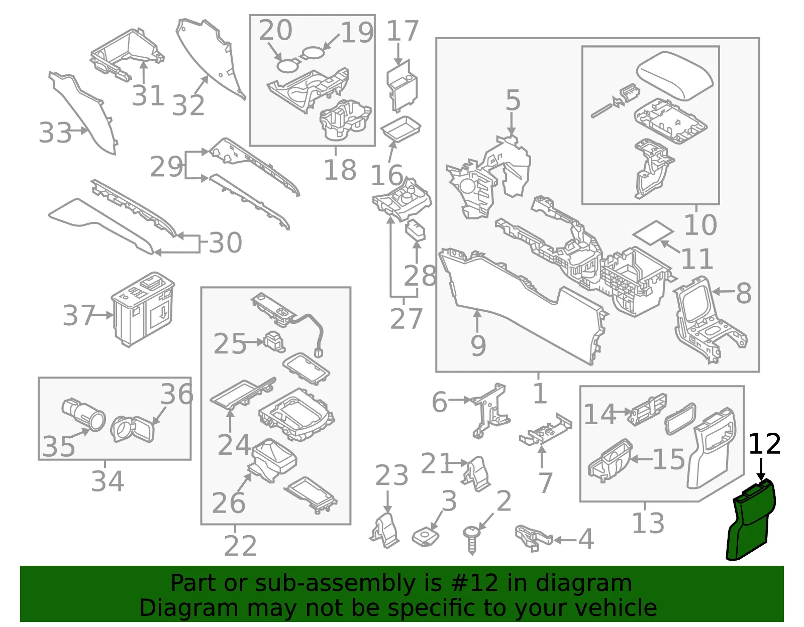 Console Trim Panel - Mazda (kb7w6447002) - view 2