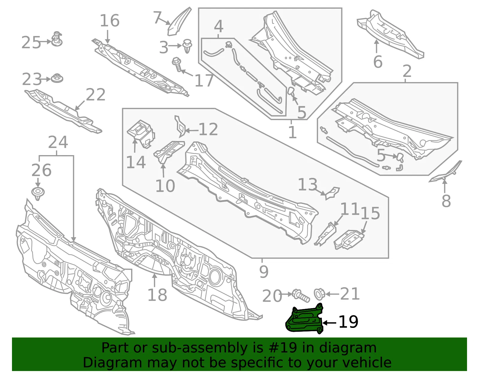 Lower Dash Panel Gusset - Mazda (kb7w7006za) - view 2