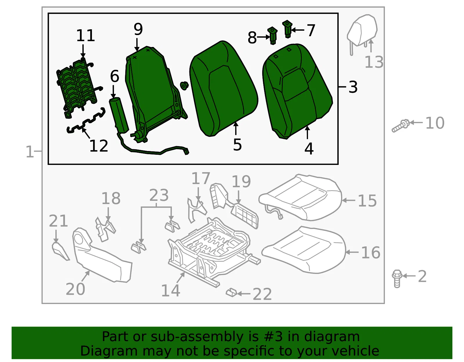 Seat Back Assembly - Mazda (kb7w8813002) - view 2