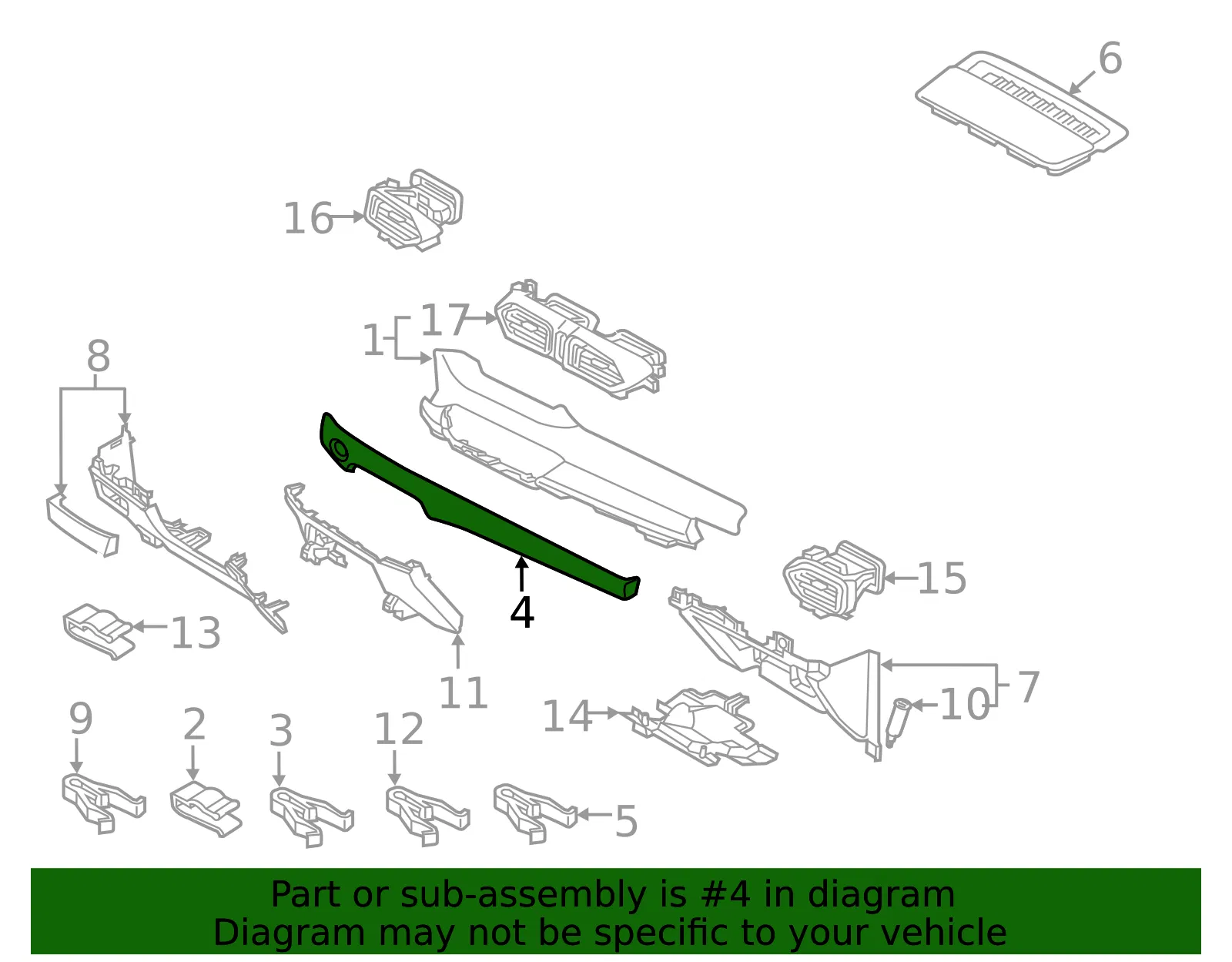 Instrument Panel Trim Panel - Mazda (kb8c5531002) - view 2