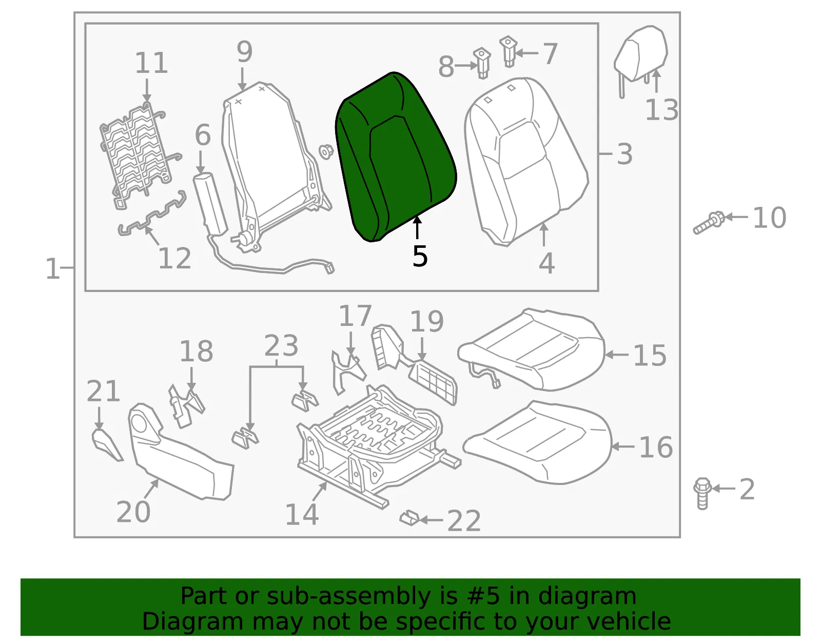 Seat Back Cushion - Mazda (kb8d8813x) - view 2
