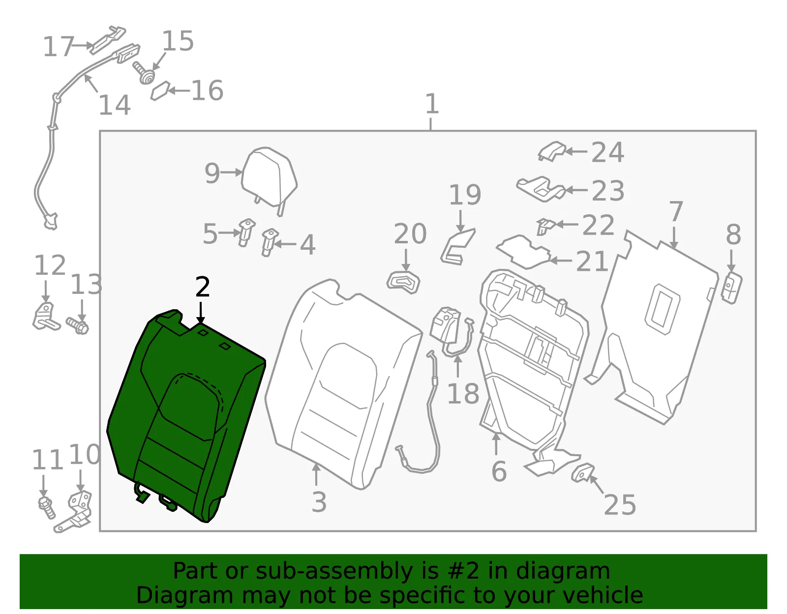 Seat Back Cushion Cover - Mazda (kb8d884012a) - view 2