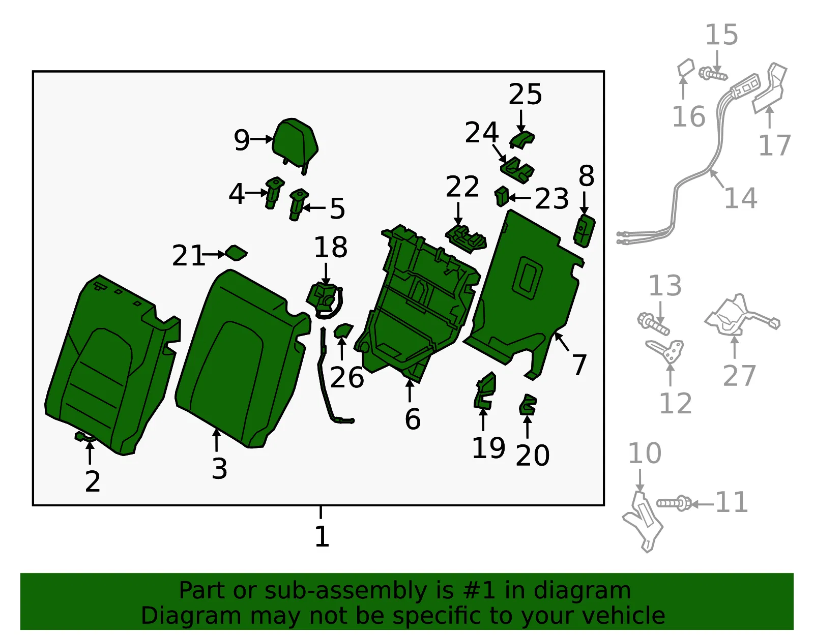 Seat Back Assembly - Mazda (kd1c57450d39) - view 2
