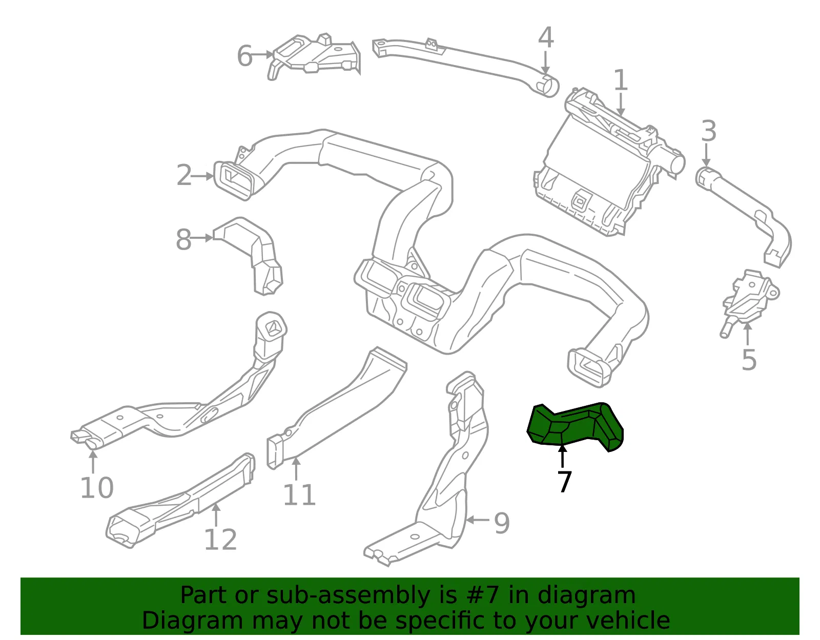 Instrument Panel Air Duct - Mazda (kd4561157a) - view 2