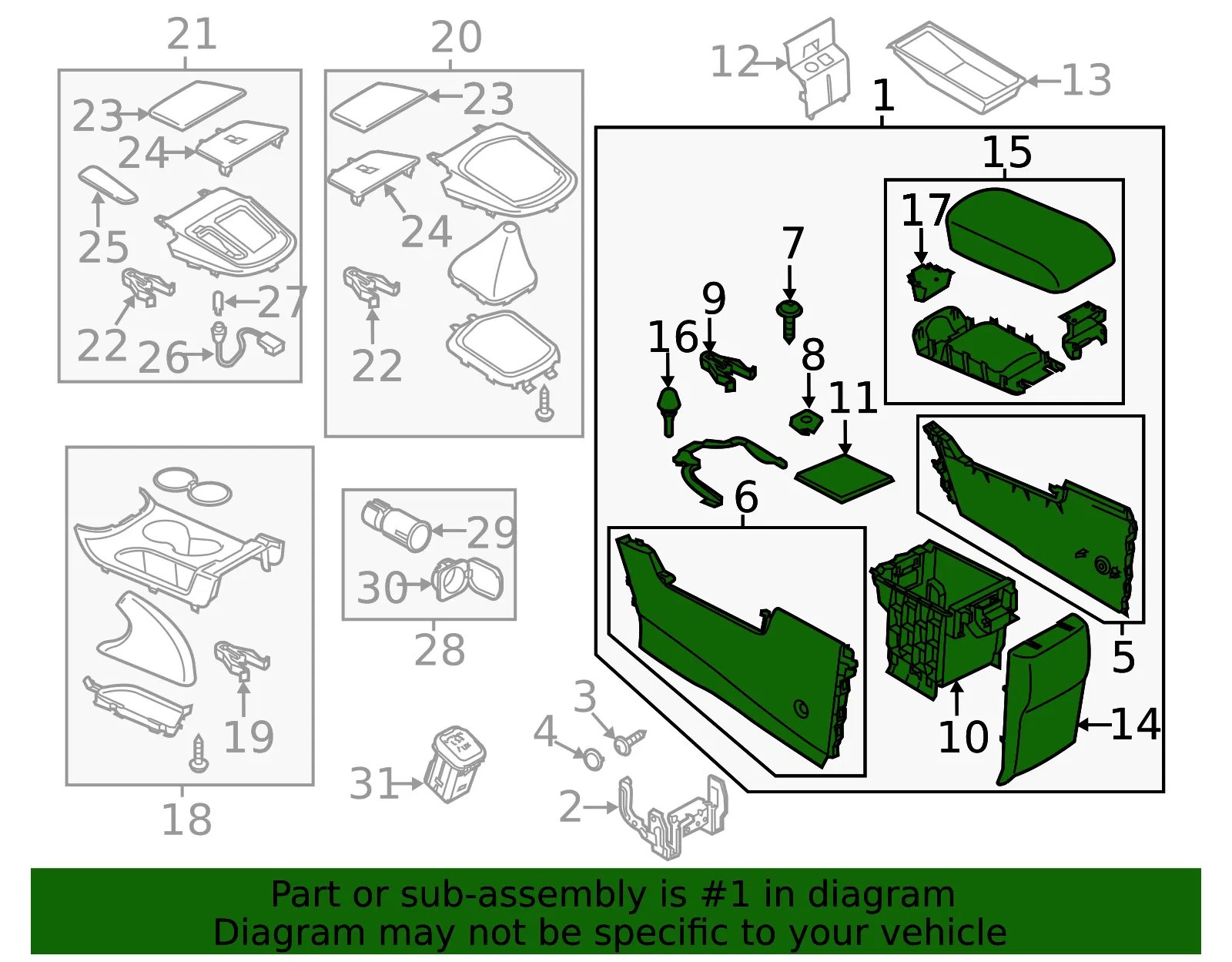Center Console - Mazda (kd4564420c02) - view 2