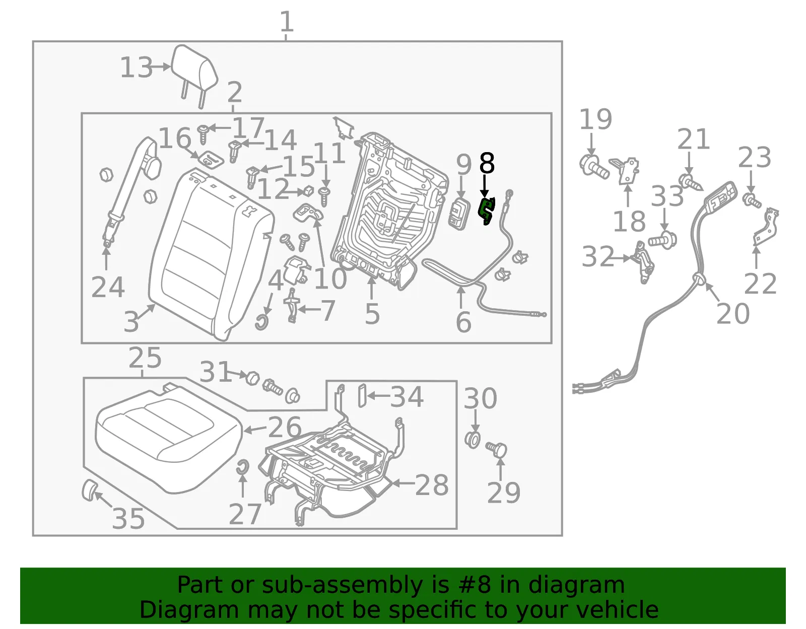 Seat Back Frame Bracket - Mazda (kd45882p7) - view 2