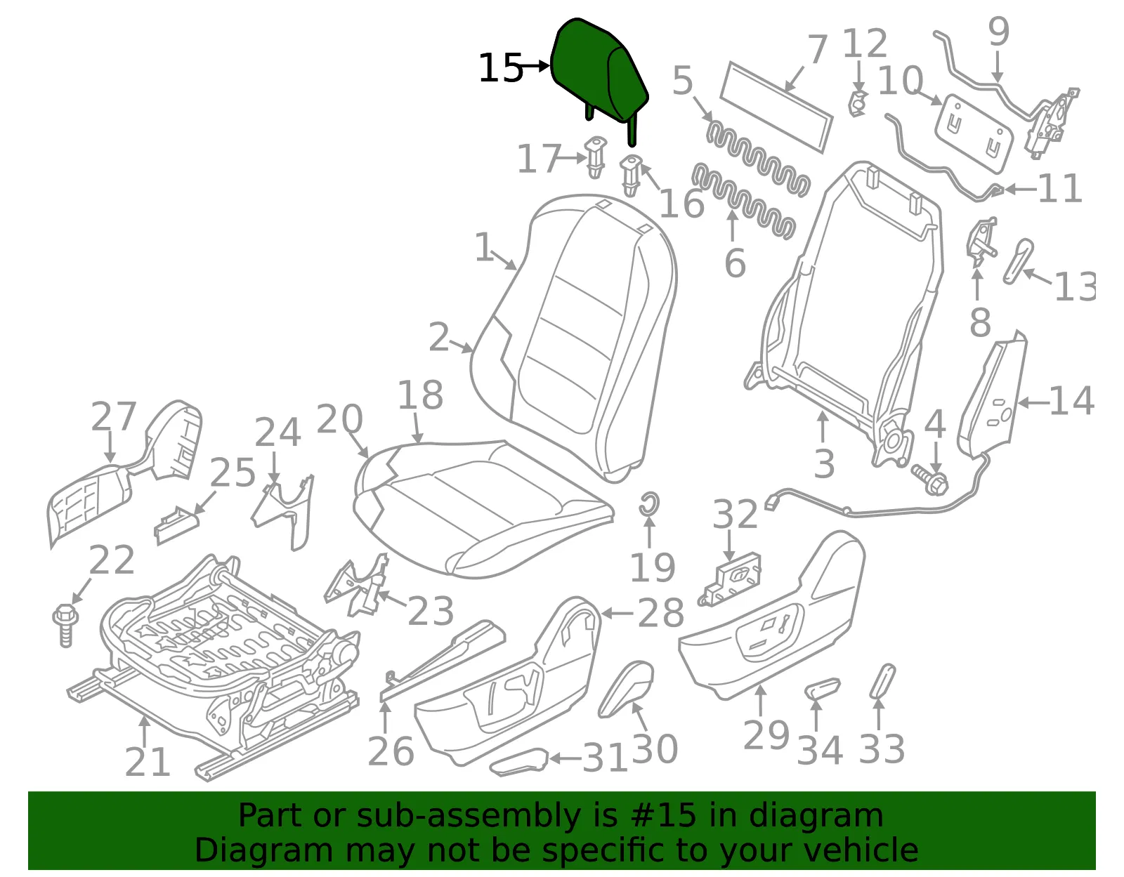 Headrest - Mazda (kd498814002) - view 2