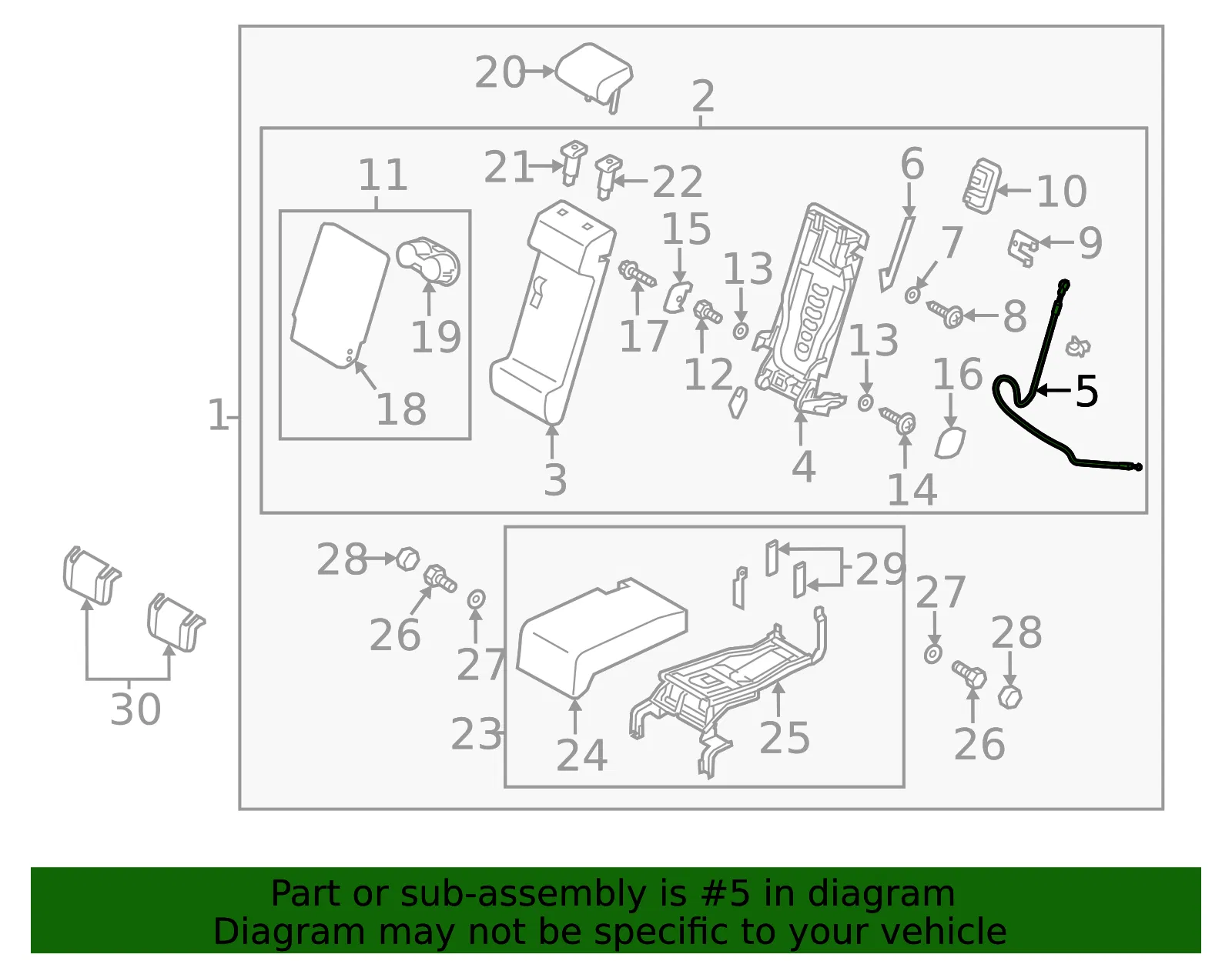 Folding Seat Release Cable - Mazda (kd4988287a) - view 2