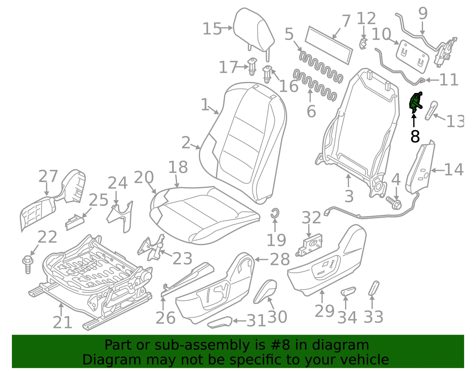 Lumbar Adjuster - Mazda (kd498868y) - view 2