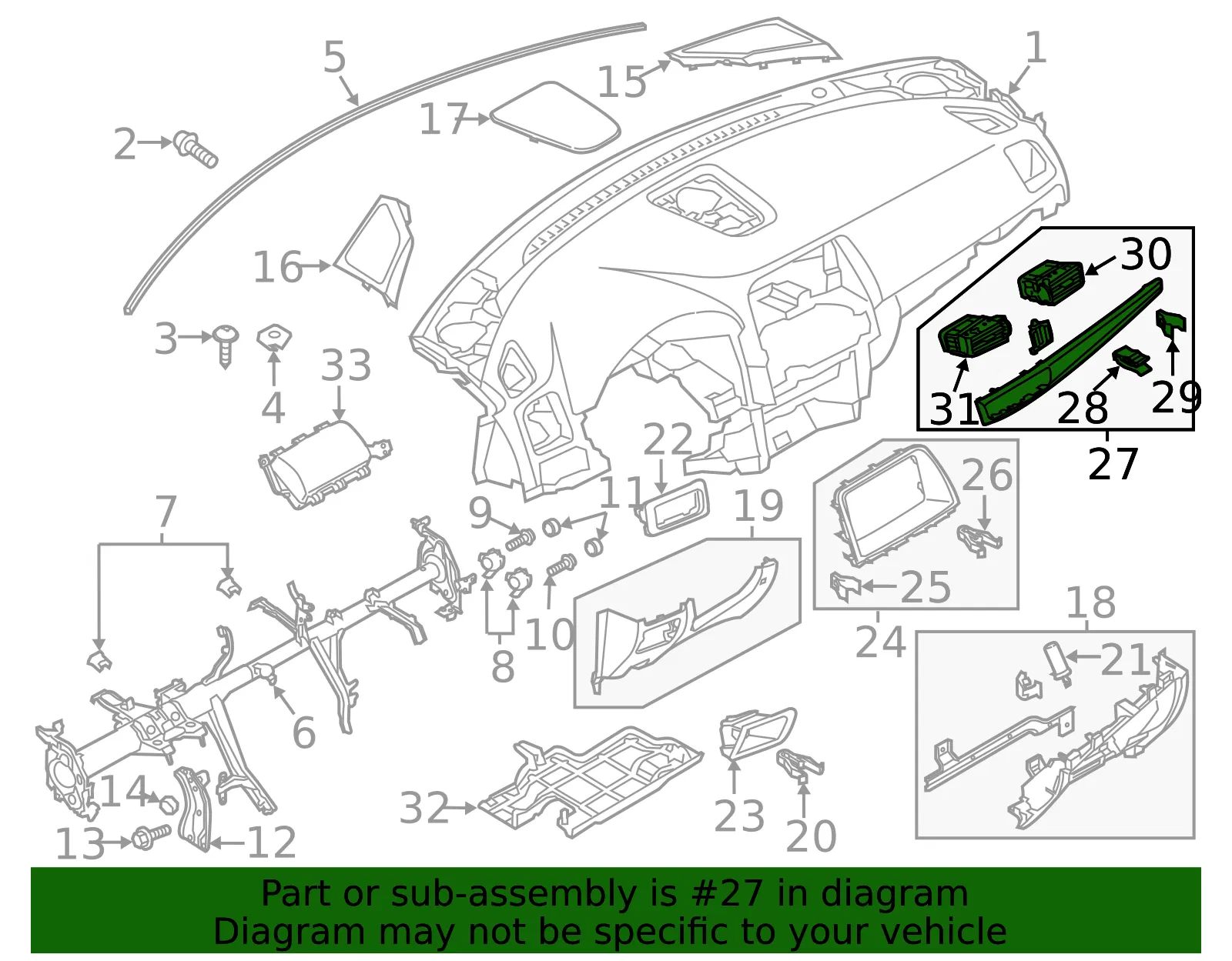 Instrument Panel Bezel - Mazda (ke4055150b02) - view 2