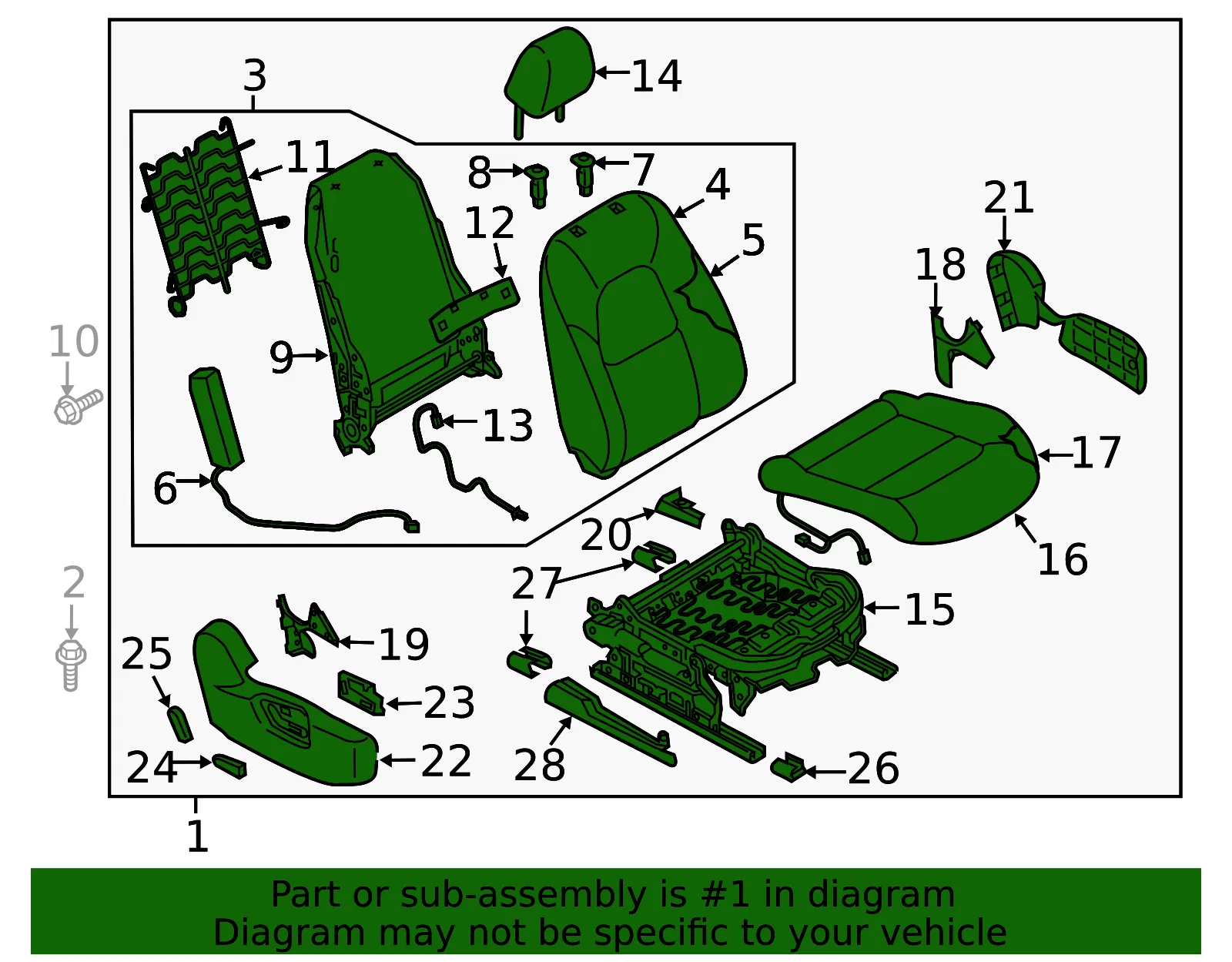 Seat Assembly - Mazda (kn3p57100f03) - view 2