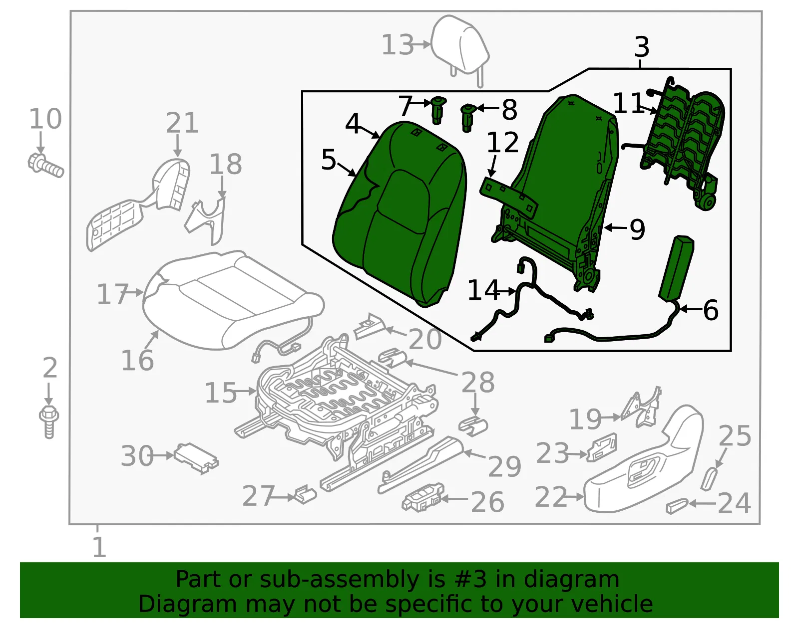 Seat Back Assembly - Mazda (kn3s881802a) - view 2