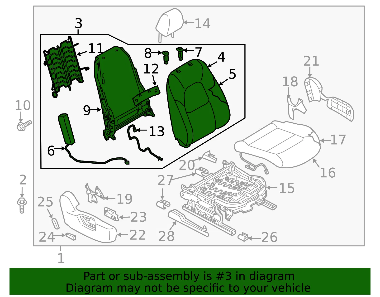 Seat Back Assembly - Mazda (kn4c8813039) - view 2