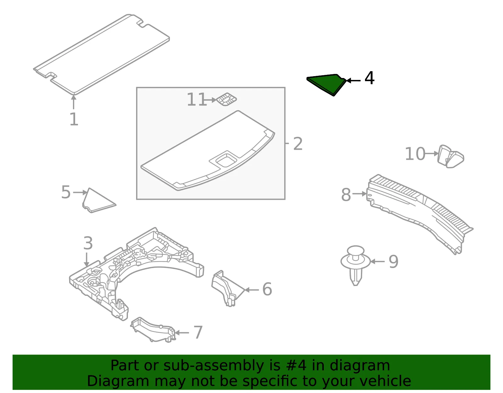 Trunk Trim Panel - Mazda (ksd4688e102) - view 2