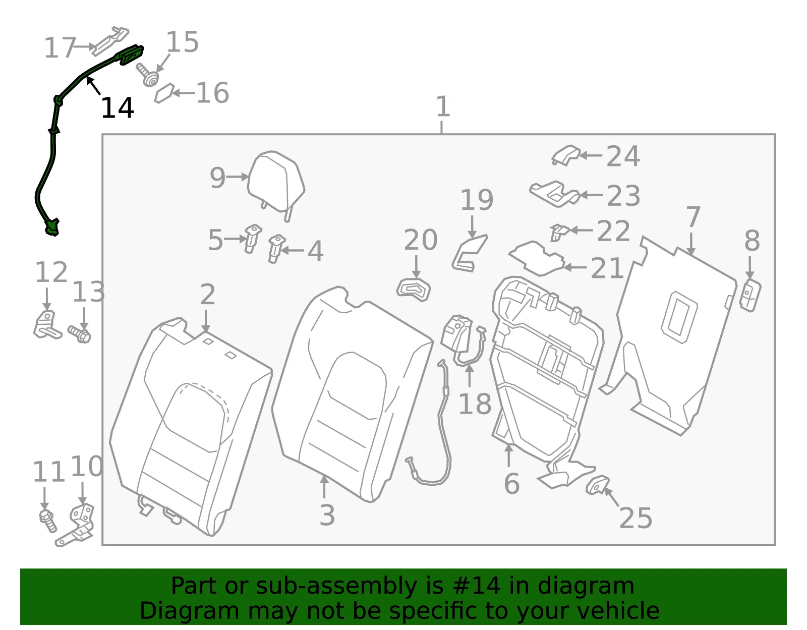 Folding Seat Release Cable - Mazda (ksd957x5x02) - view 2