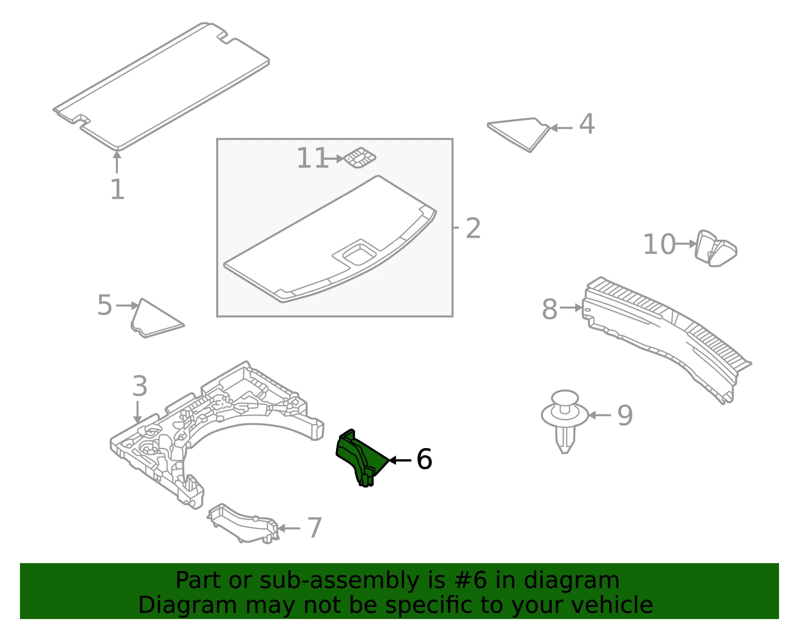 Trunk Trim Panel - Mazda (ksg6688j002) - view 2