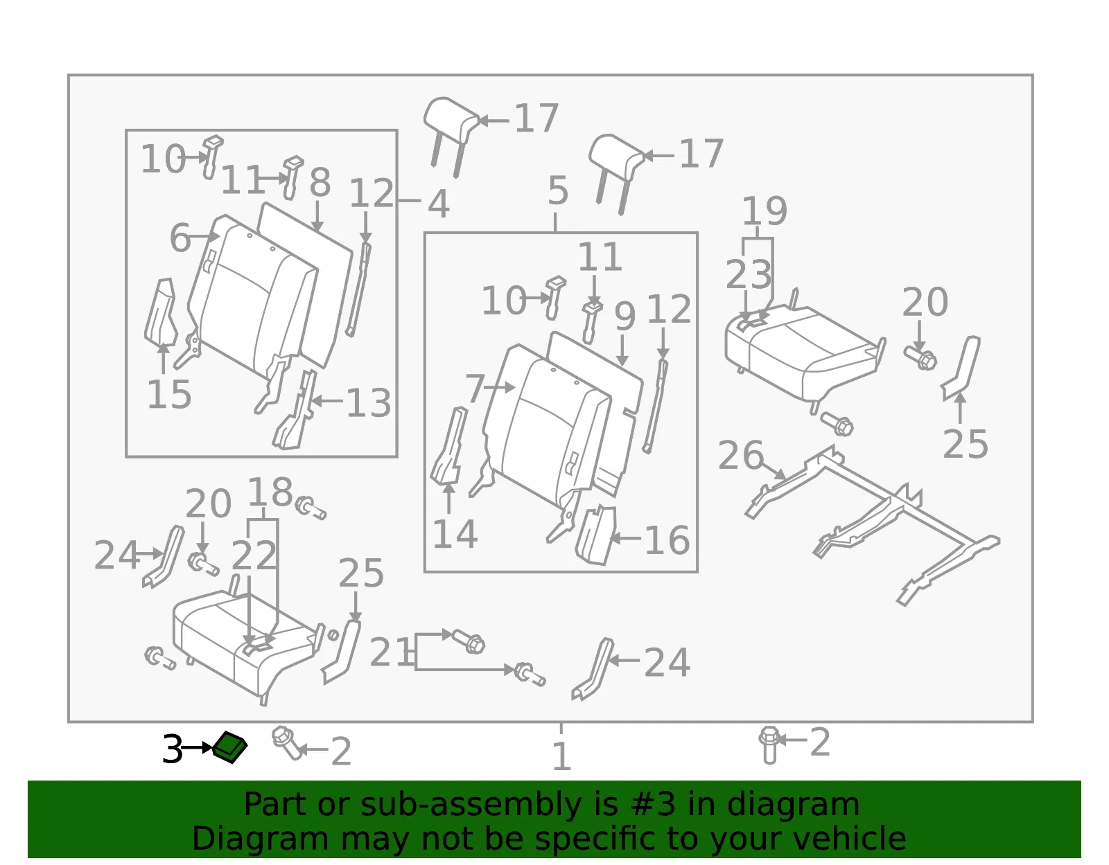 Seat Frame Cap - Mazda (l20657341a02) - view 2