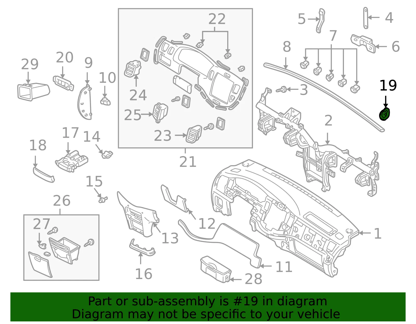Instrument Panel Bezel - Mazda (lc6255321) - view 2