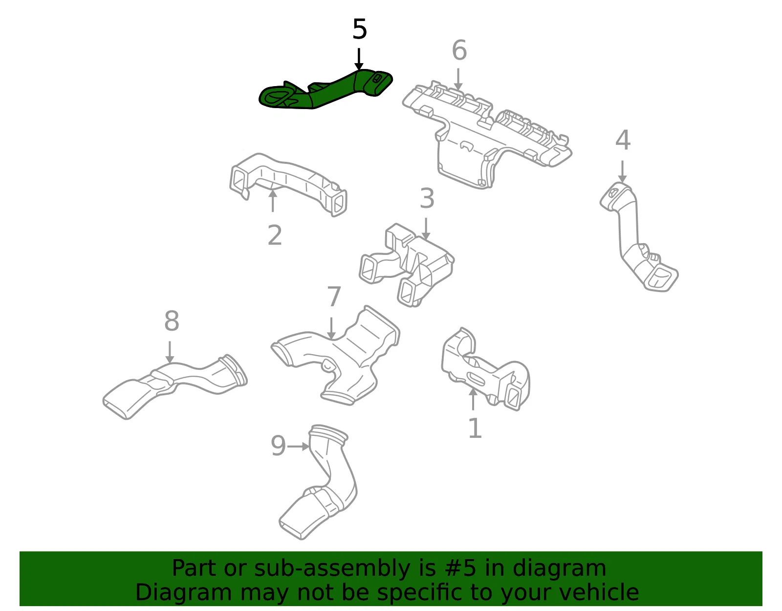 Instrument Panel Air Duct - Mazda (lc6260191) - view 2