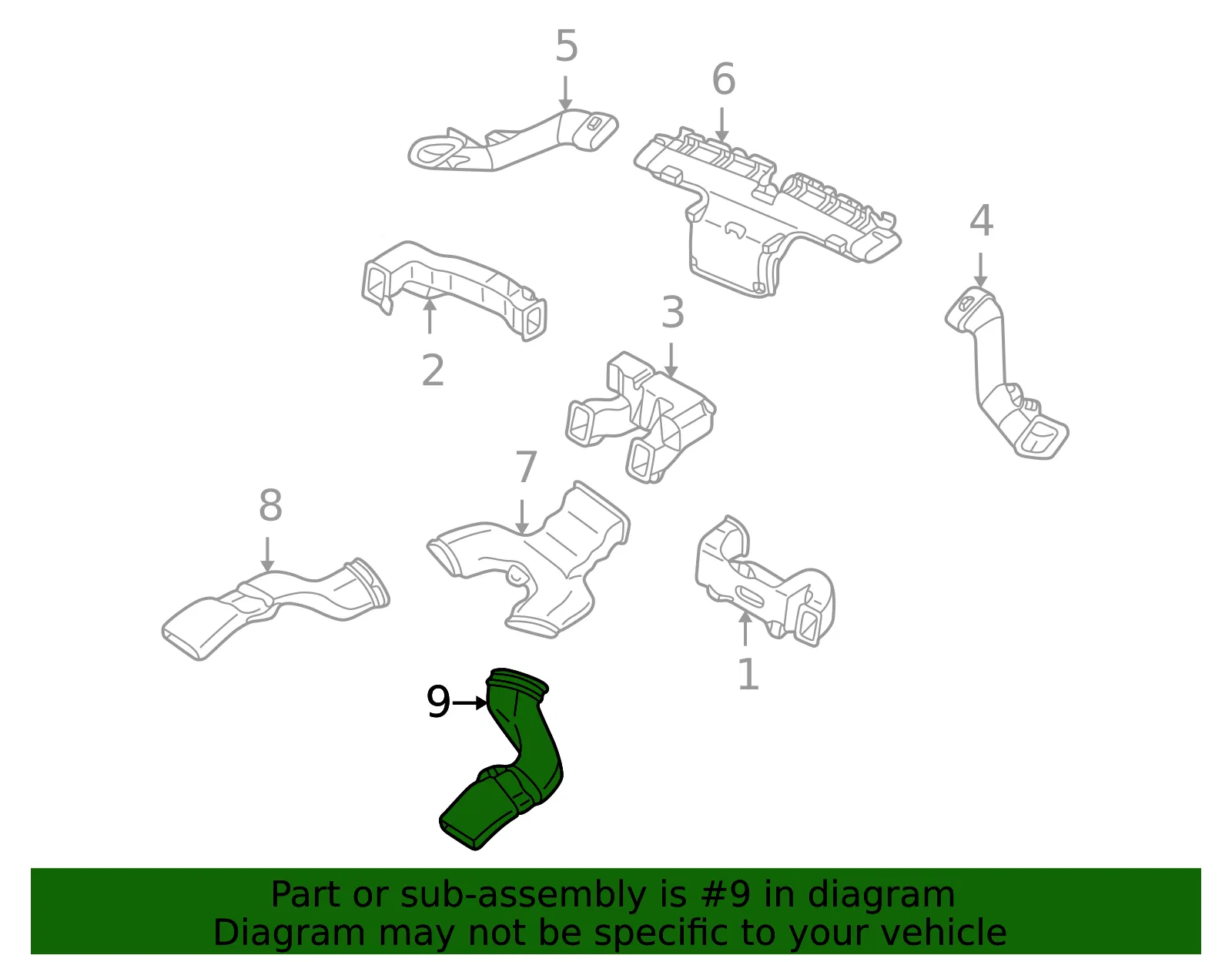 Instrument Panel Air Duct - Mazda (lc7061273b) - view 2
