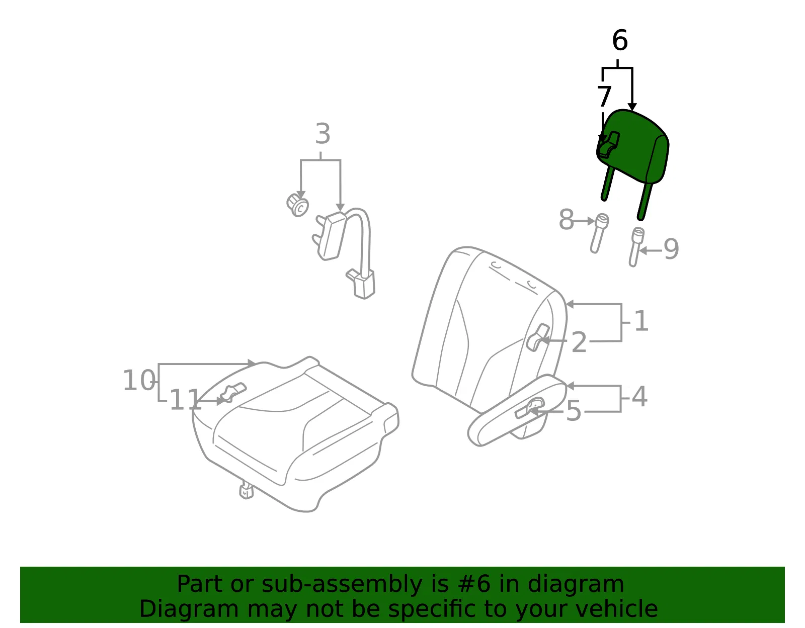 Headrest - Mazda (lc768814005) - view 2