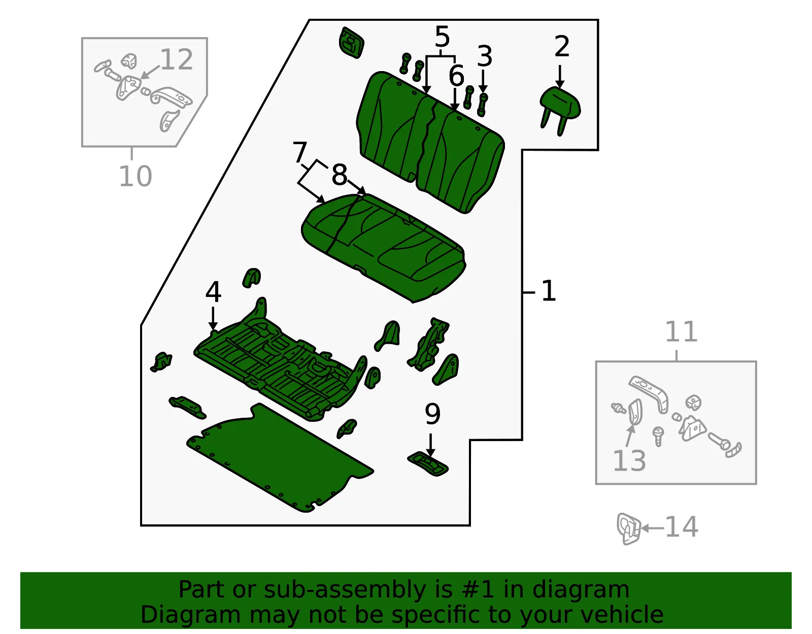 Seat Assembly - Mazda (le445730xc72) - view 2