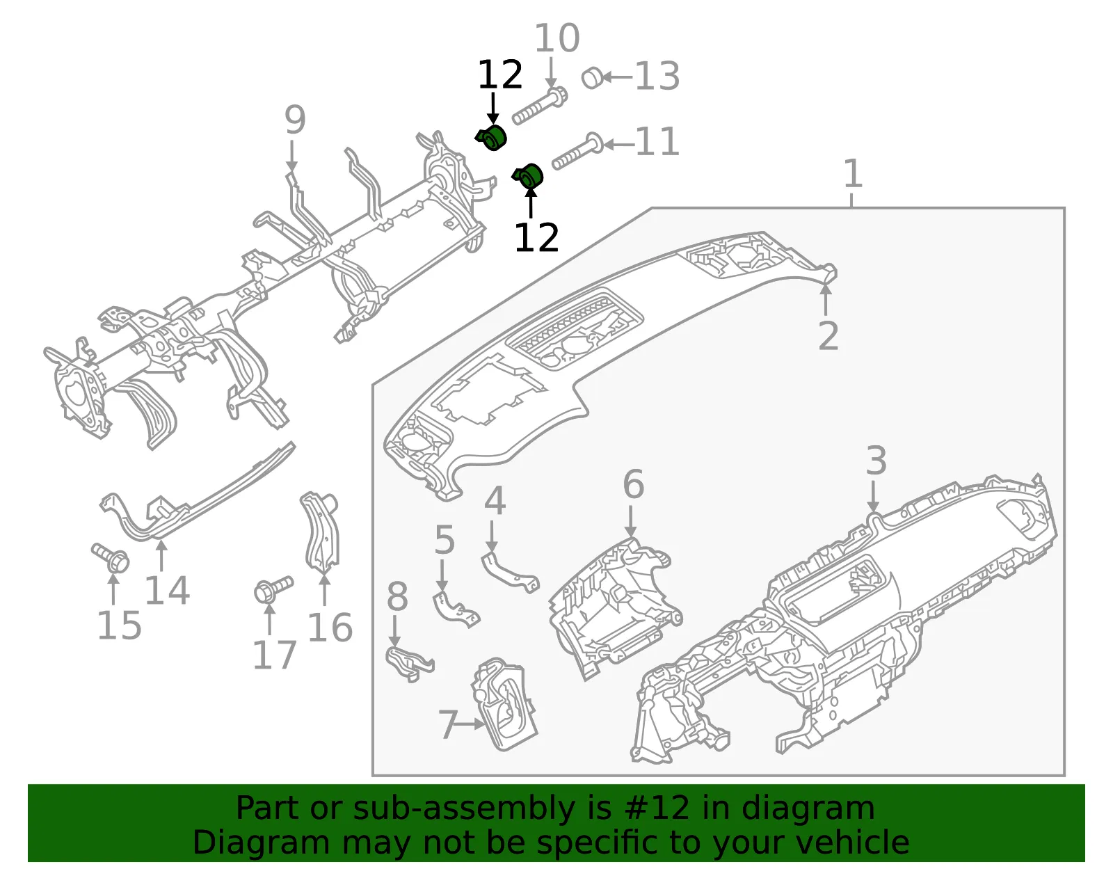 Instrument Panel Cross-Member Bracket - Mazda (n24360440a) - view 2