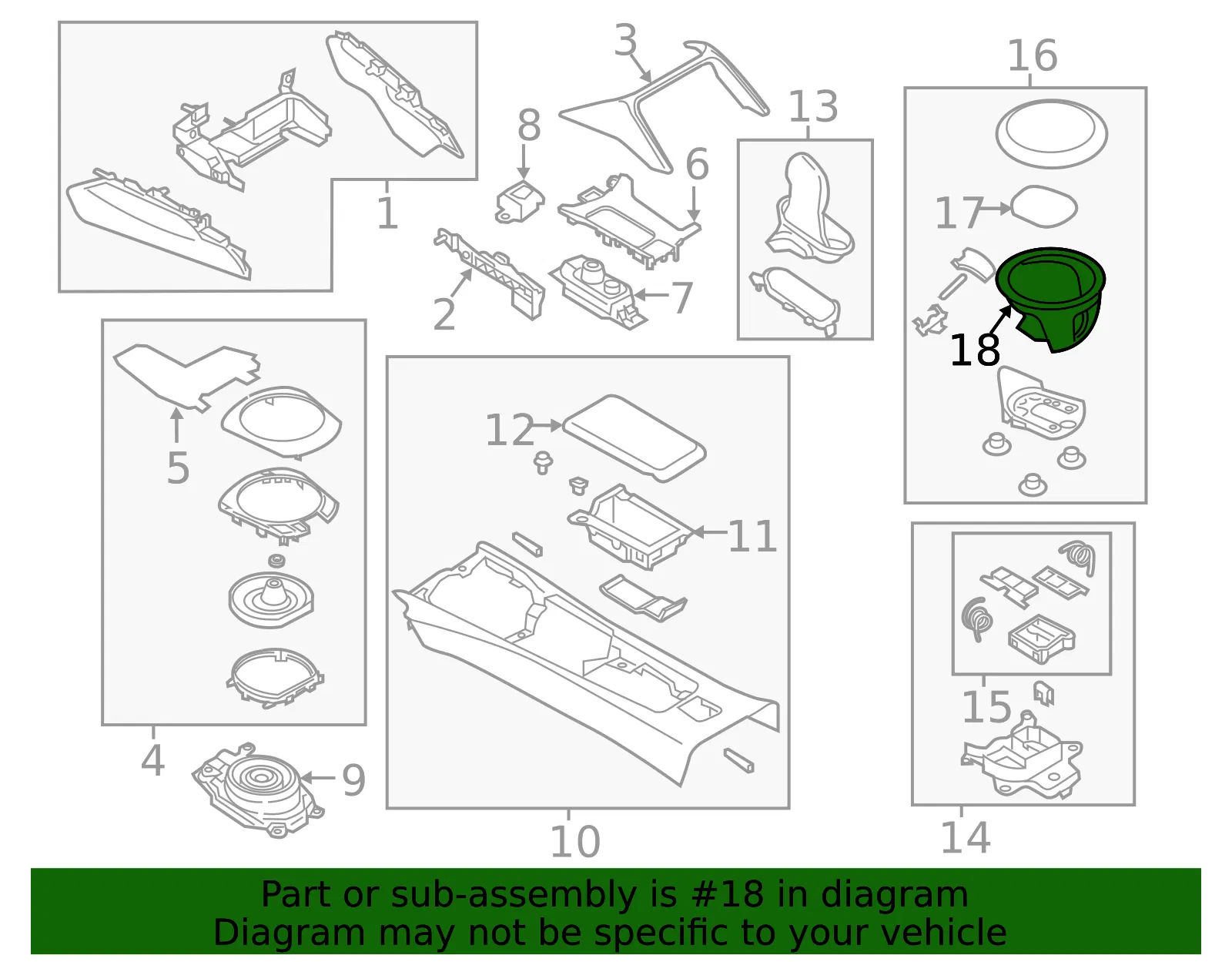 Console Cup Holder Bezel - Mazda (n2436436x02) - view 2