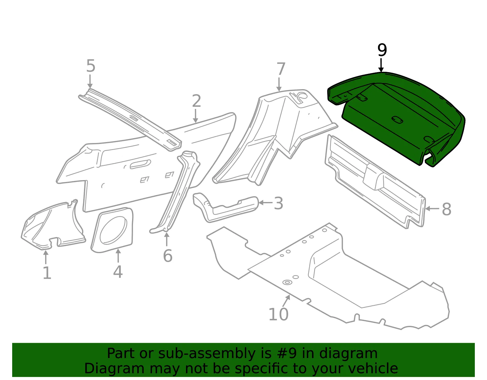 Pkg Tray Trim - Mazda (na01683f1f00) - view 2