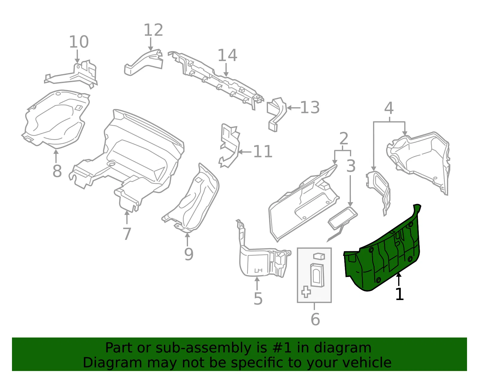 Rear Body Panel Trim Panel - Mazda (na1j6889x) - view 2